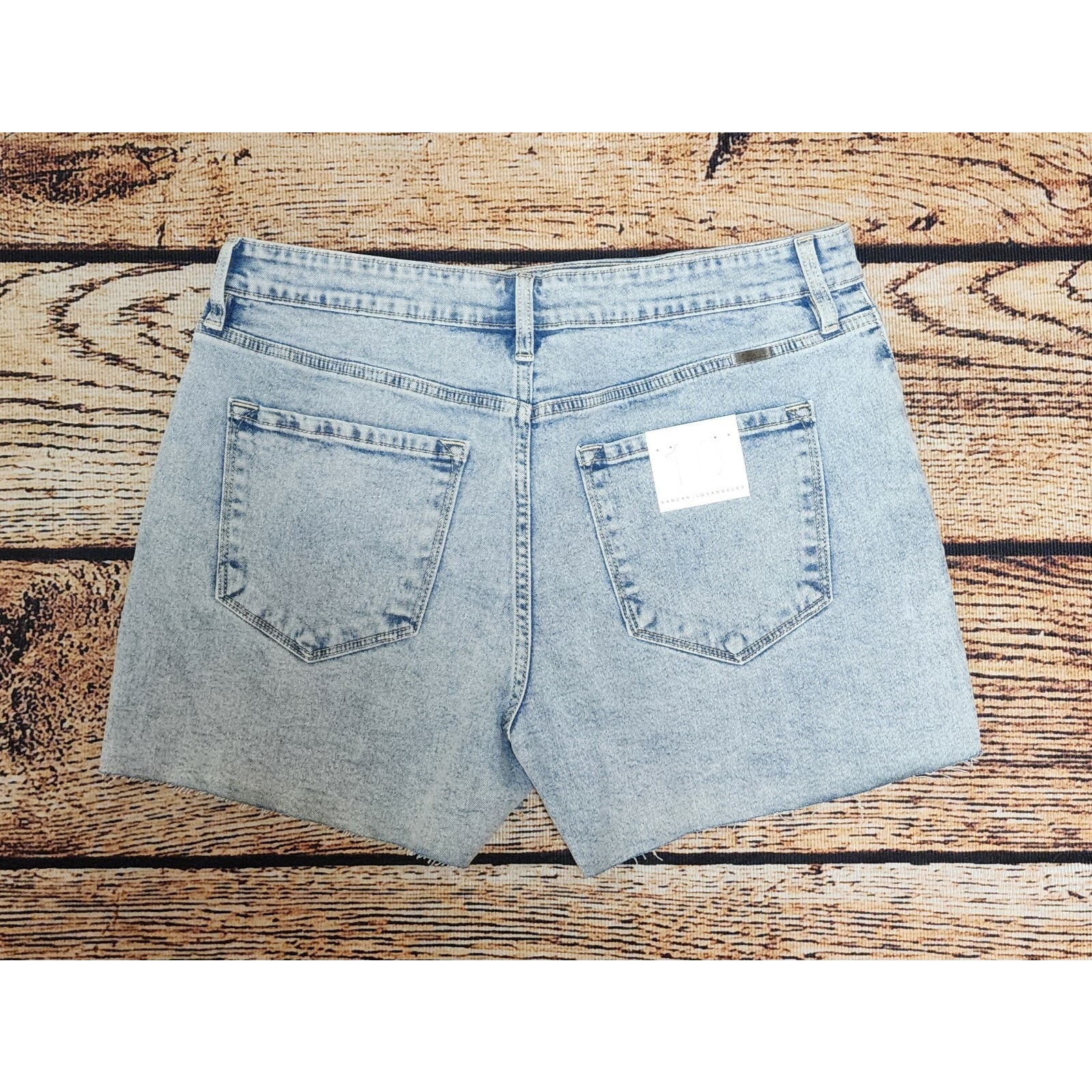 Kancan Lyric Ultra High Rise Size 10 Crossover 3.5” Indigo Blue Denim Shorts — image 6 of 8